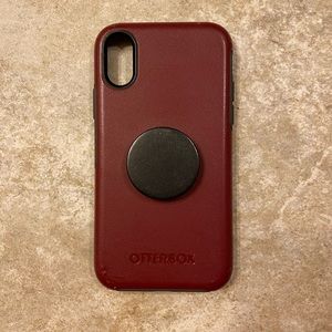 Hardshell Otterbox iPhone X case w/ popsocket